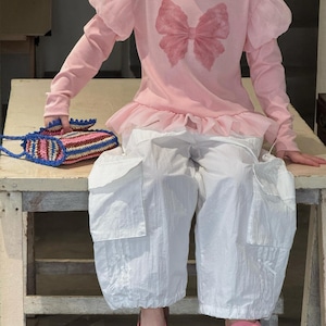 春バルーンスリーヴチュールTシャツ