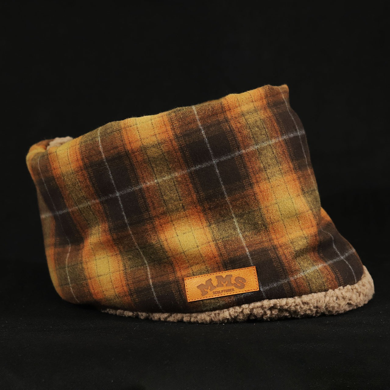 ROBIN NECK WARMER /タータンチェック（ORANGE）&ブラウンファー