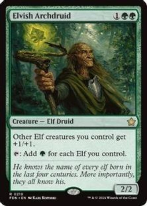 MTG《エルフの大ドルイド/Elvish Archdruid(FDN)》英語 Foil