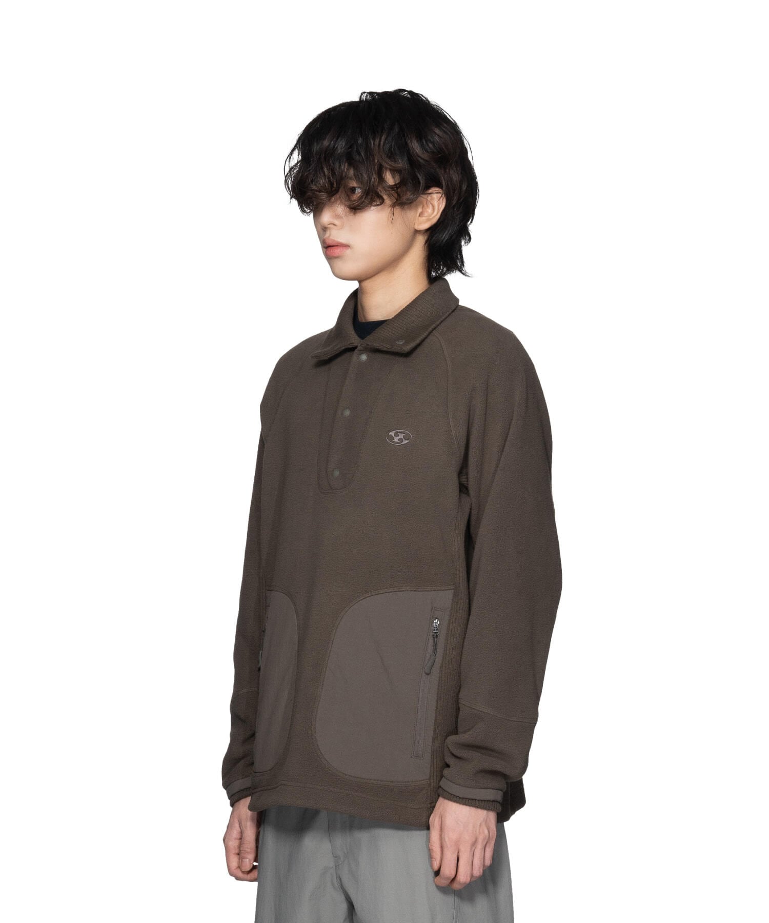 SAN SAN GEAR] 23FW COMPOUND FLEECE TOP MUD KHAKI 正規品 韓国