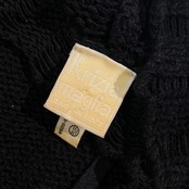 カシミヤ100% イタリア製 KRIZIA MAGLIA クリツィアマグリア リボン風デザイン ハイネック ニット セーター 40/ブラック レディース ビンテージ