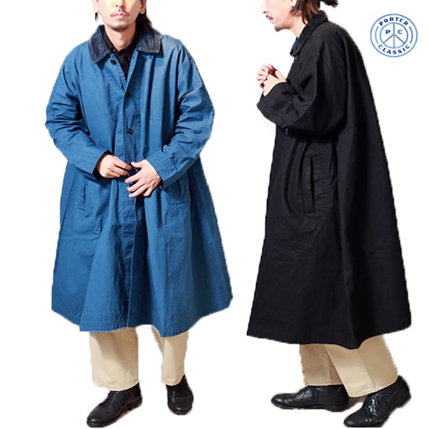 Porter Classic PARAFFIN CORDUROY SWING COAT ポータークラシック  パラフィンコーデュロイスウィングコート（BLACK）(BLUE)[PC-057-1720]