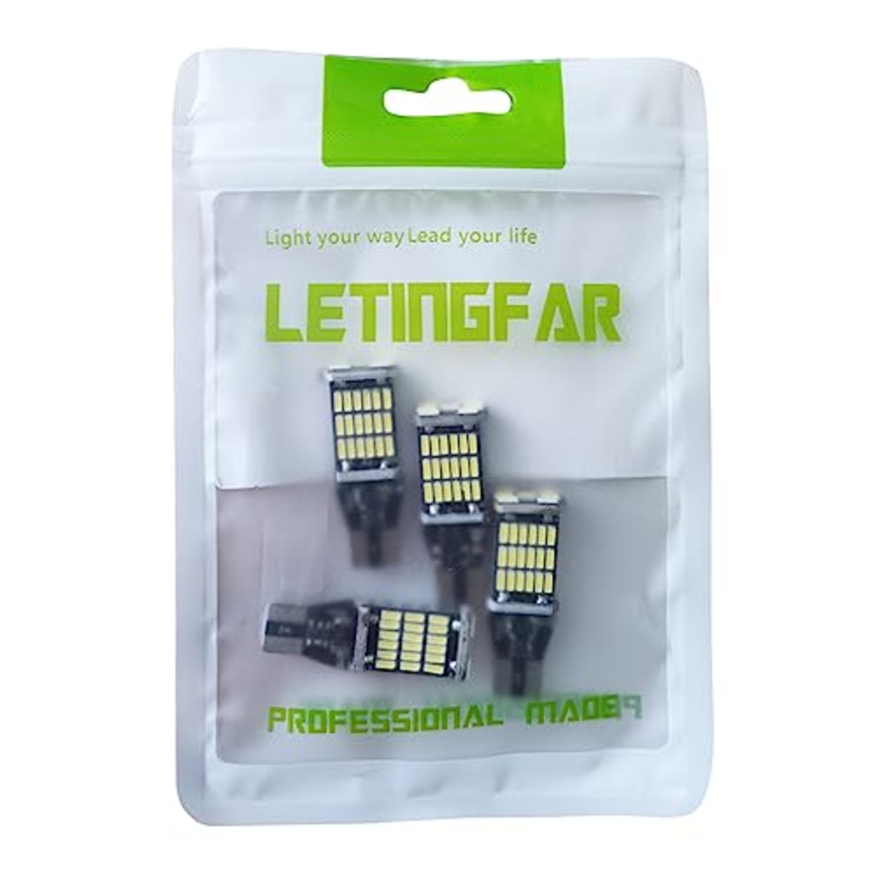 T16 LED バックランプ 爆光1200ルーメン キャンセラー内蔵 CANBUS バックランプ T16 W16W T10 T15 バックランプ 高輝度 ホワイト4014LED 45連 12V 無極性 ホワイト 後退灯 バックライト 6000K 50000時間以上寿命 (4個セット)