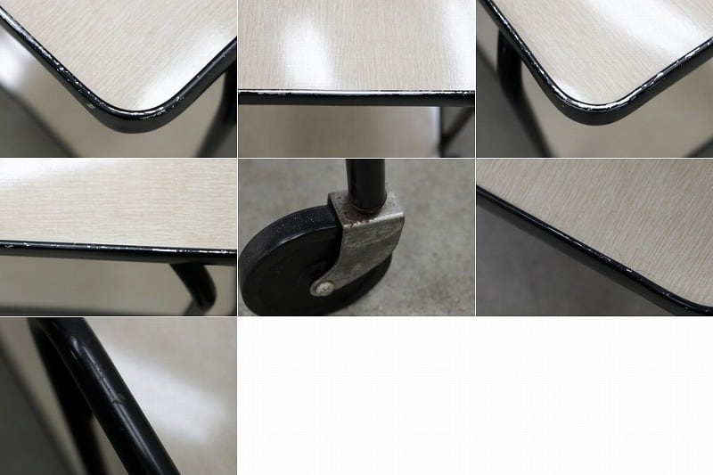 U.S. ヴィンテージ キッチン ワゴン トローリー シェルフ 化粧板