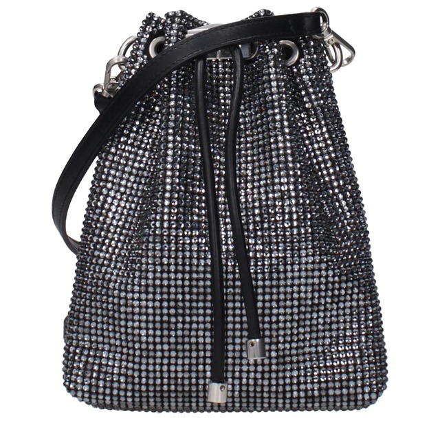 JIMMY CHOO ジミーチュウ レディース クロスボディバッグ サテン ブラック BONBONBCKTNVDBBLACKANTIQUESILVER