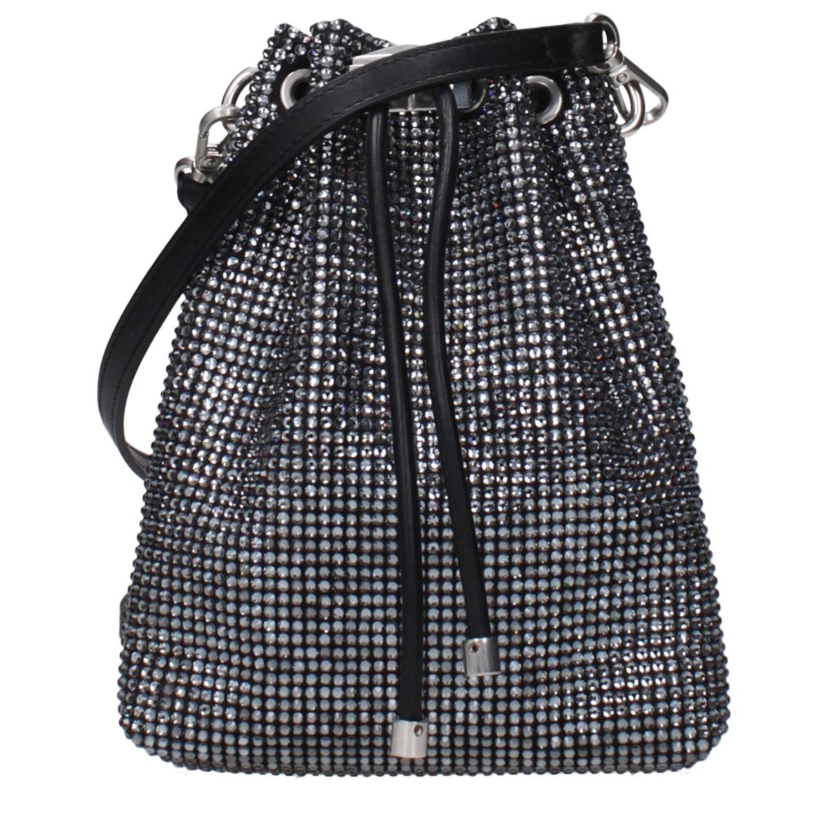 【新品】JIMMY CHOO ジミーチュウ レディース クロスボディバッグ サテン ブラック BONBONBCKTNVDBBLACKANTIQUESILVER