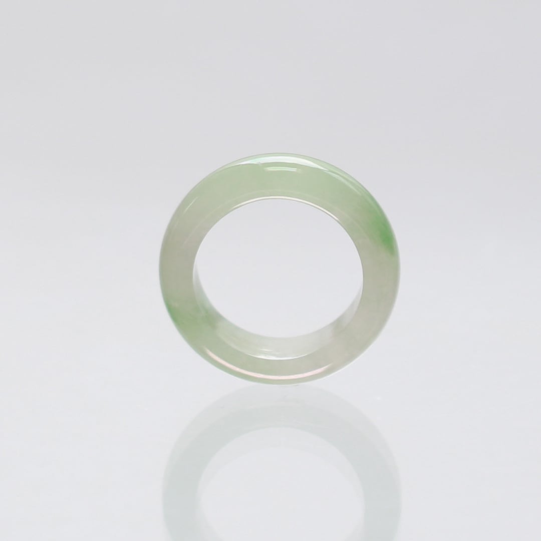 7号】 clear green 翡翠くり抜き甲丸リング A貨翡翠 jd_rg2521