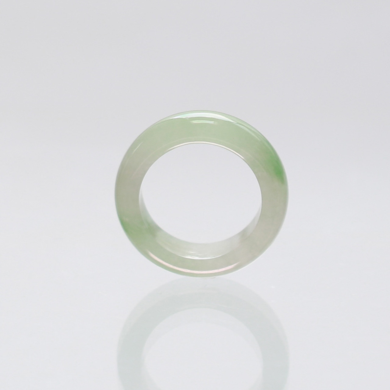 【7号】 clear green 翡翠くり抜き甲丸リング A貨翡翠 jd_rg2521