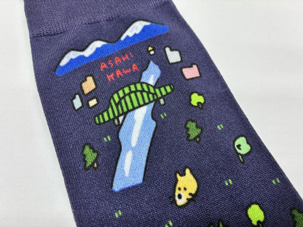 旭川 プリント総柄靴下 紺色 / 靴下 / アッコモン