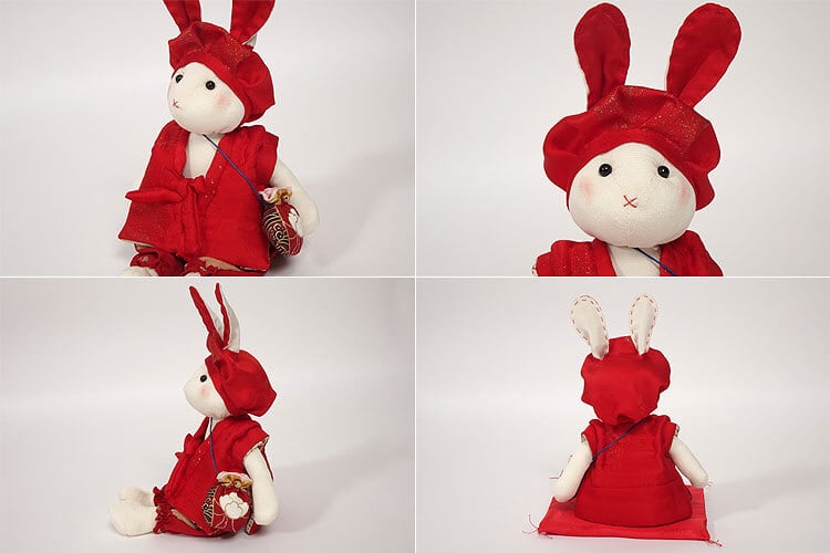 ハンドメイド 還暦うさぎ H00002 還暦 プレゼント うさぎ 着物地