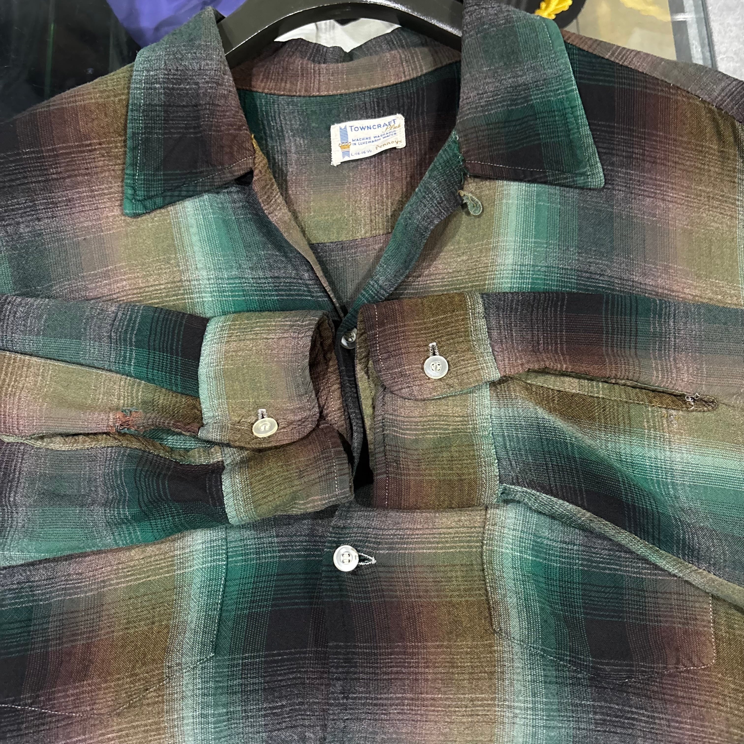 60s【TOWNCRAFT】L/S Rayon Open Coller Shirt | the Holic vintage