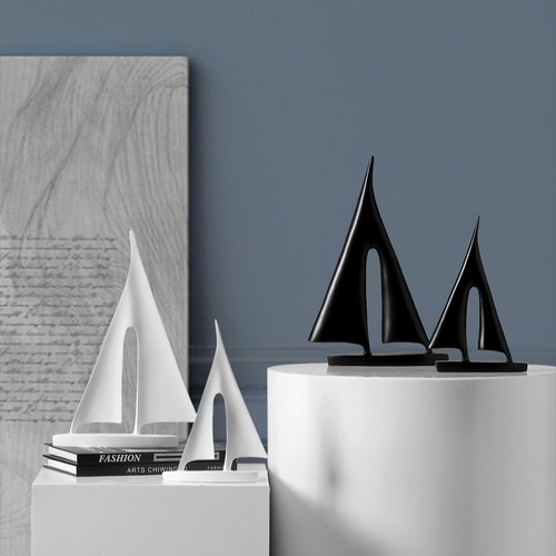 船 白 黒  ホワイト ブラック モノクロ モダン サイズ 北欧 置物 雑貨 北欧雑貨 スウェーデン ナチュラル レジン  インテリア雑貨 おしゃれ