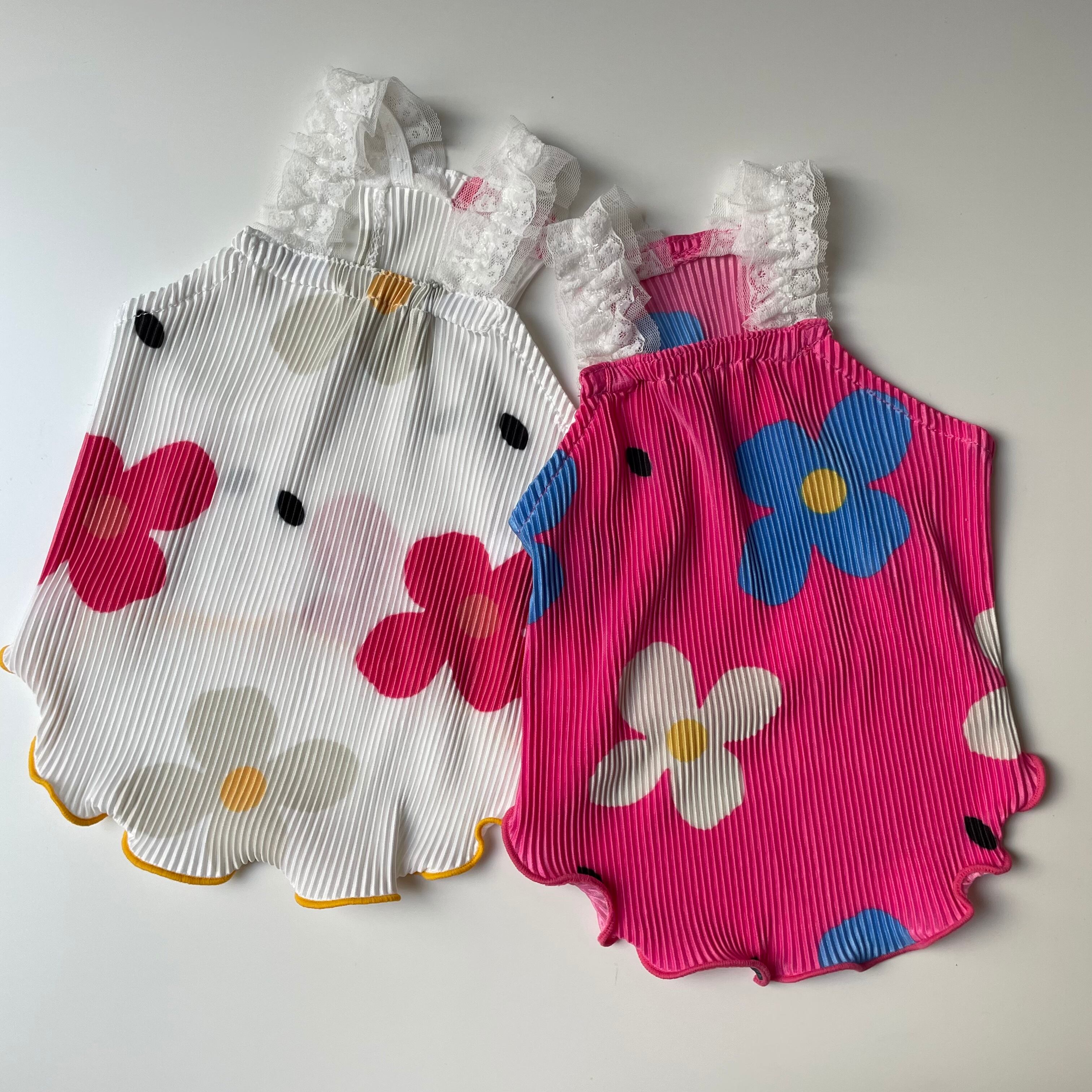 即納/【korea select】 Pleats flower lace