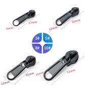 SHAARI ファスナー 引き手 8個セット 引っ張りスライダー 修理 取換 4サイズ 耐久性のあるジッパーヘッド 取り外し可能で再利用可能なジッパー交換スライダー 金属製