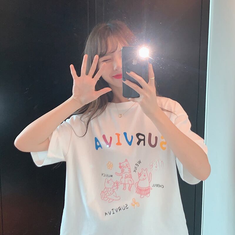ルーズTシャツ シャツ サマードレス ホワイトトップス 夏物 スーパーモール81532762809