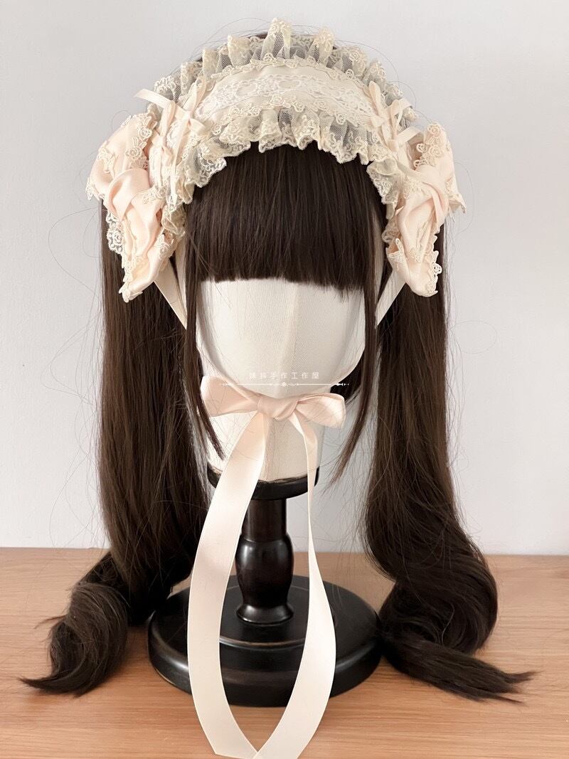 ♡ Princess rose フリルレースリボンヘッドドレス cream