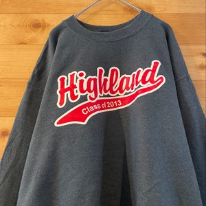 【Dubwear Clothing】ベースボールロゴ風  highland バックプリント スウェット トレーナー US古着