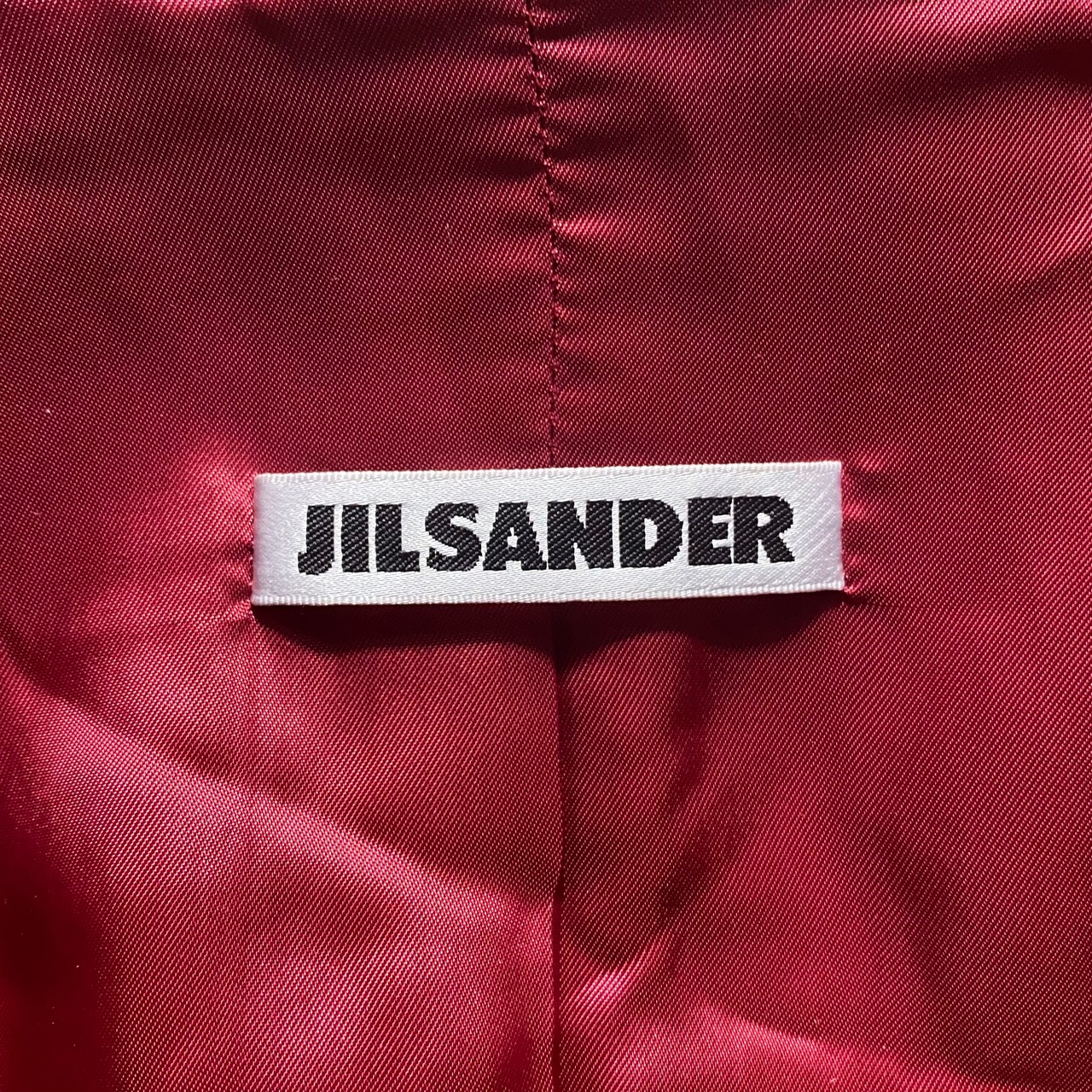 JIL SANDER red fulling wool skirt set-up