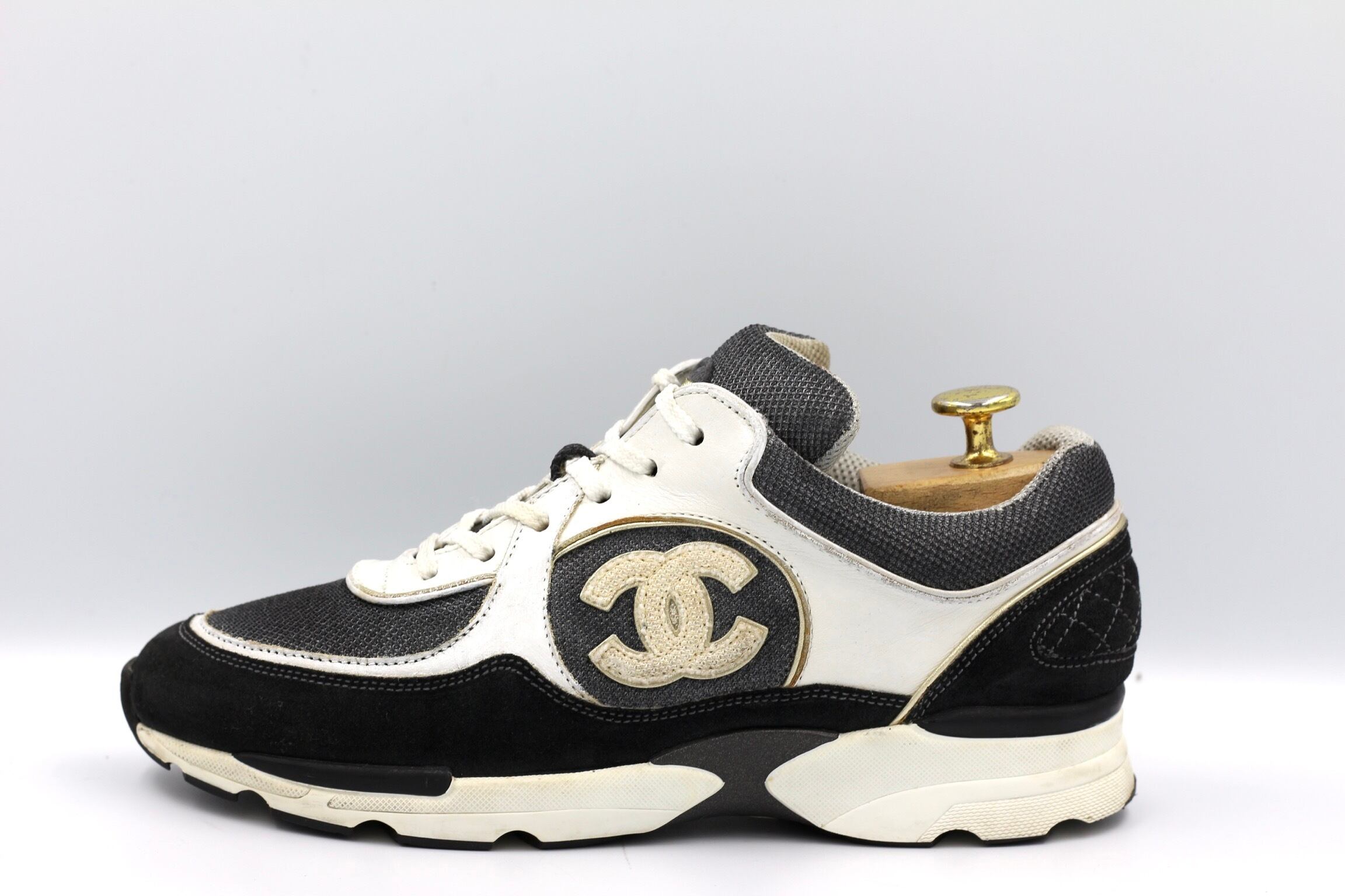 chanel シャネル スニーカー 37 23.5cm レディース ココマーク バイ 