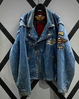 【X VINTAGE】2WAY “Harley-Davidson” Wappen Design Vintage Denim Riders Jacket
