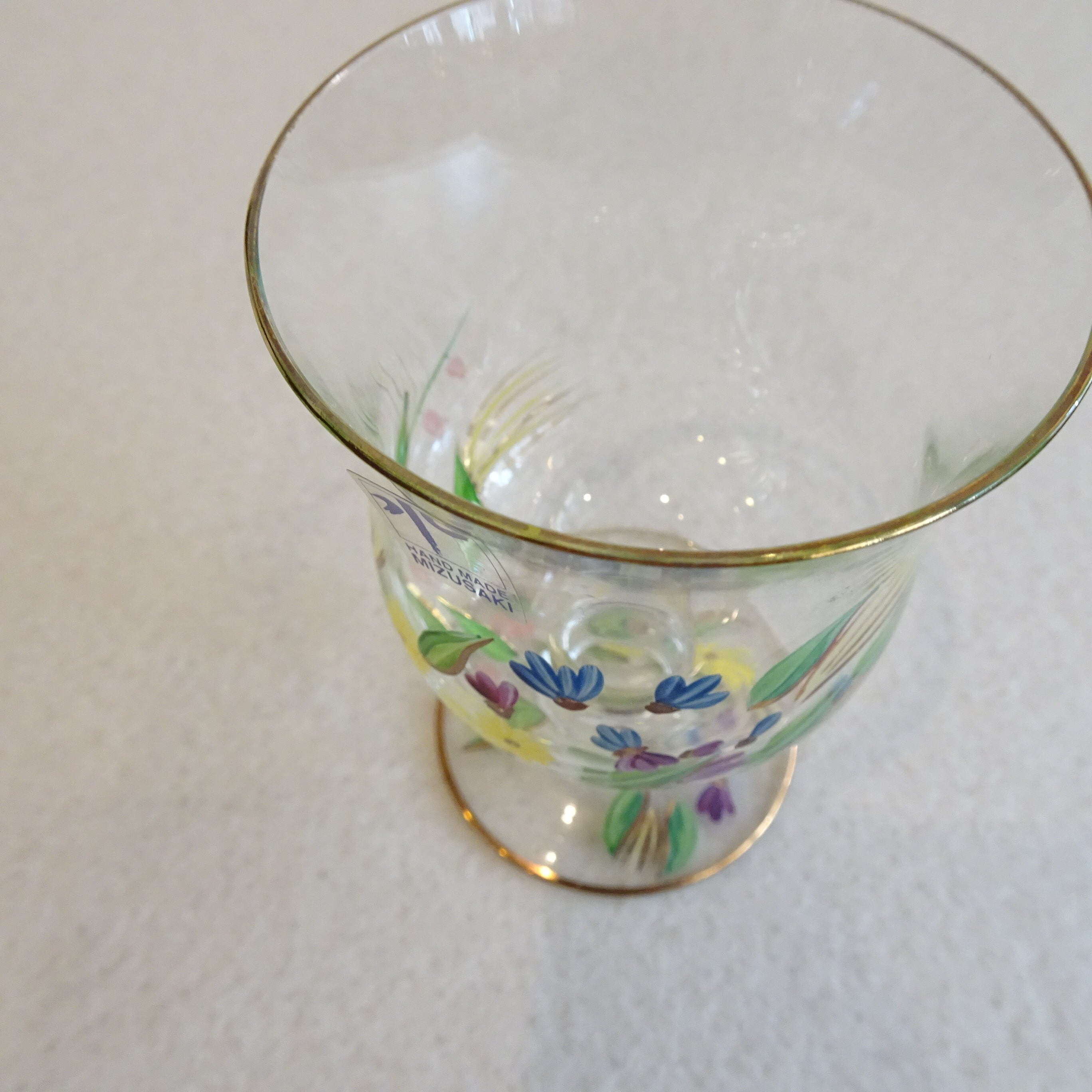 花柄のハンドペイントのグラス 2個セット | 純喫茶家具の村田商會