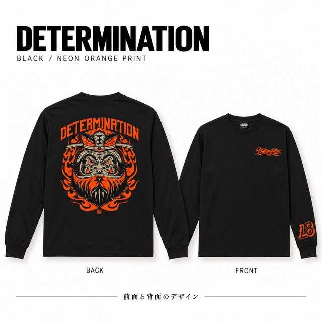 閻王 BLACK×NEON ORANGE L/S T-Shirt
