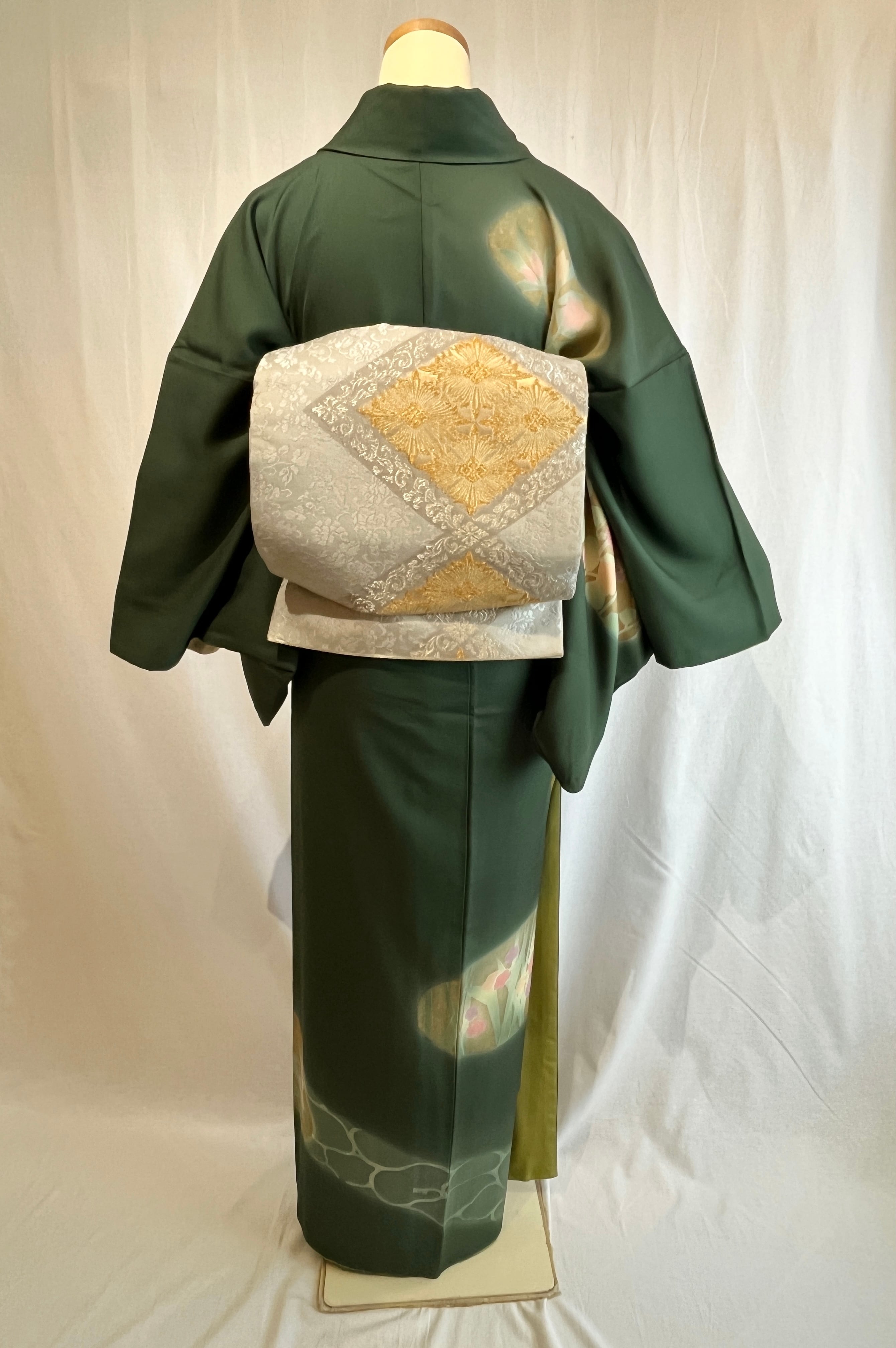 2297 高身長 作家物 金箔 訪問着 袷単品 Houmongi (lined kimono 2297 高身長 作家物 金箔 訪問着 袷単品 Houmongi (lined kimono
