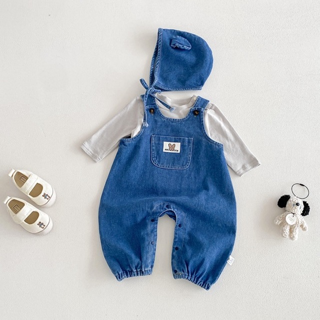 【BABY】ポケット付きデニムサロペット