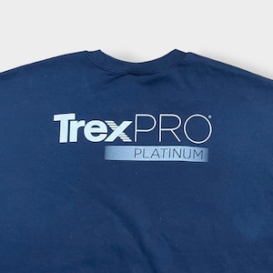 【USA古着】企業系 企業ロゴ Trex PRO ロゴ バックプリント スウェット トレーナー ビッグシルエット ネイビー 古着