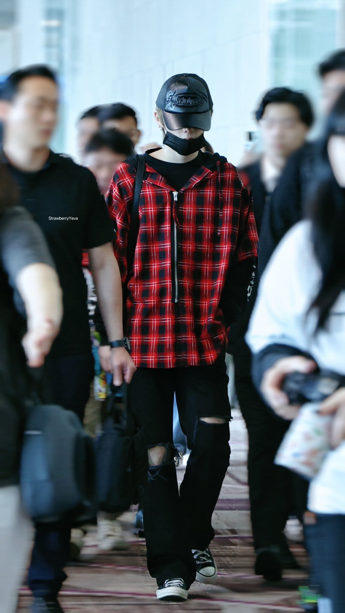 ☆BOYNEXTDOOR テサン 着用！！【OY】LAYERED CHECK ZIP HOODIE SHIRT