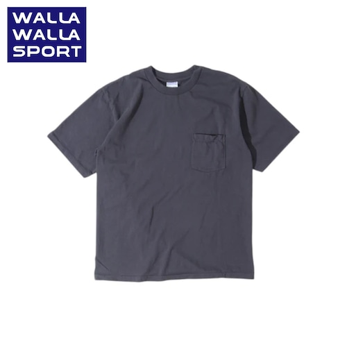 WALLA WALLA SPORT 6oz ポケットTシャツ メンズ|USAコットン・日本製|チューブボディ ヴィンテージ風 ワイドシルエット USED BLAC