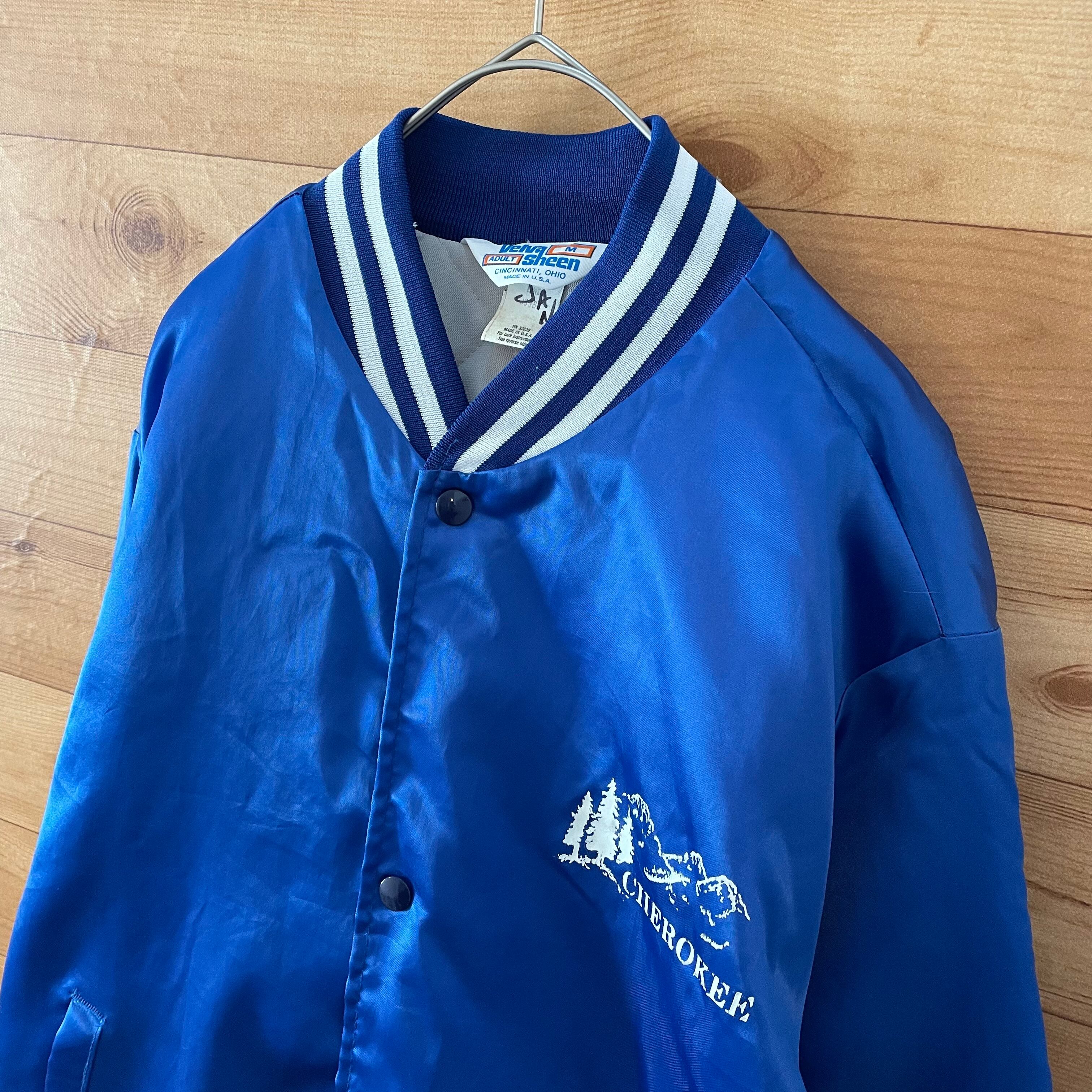 ビンテージ 90s 光沢 ネイビー ブルー  オーバーサイズ 長袖シャツLLYIVINTAGE