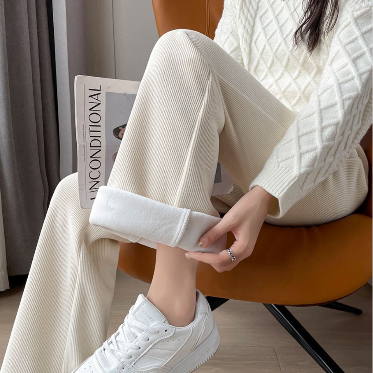 フリースコーデュロイフレアパンツ 2color B31