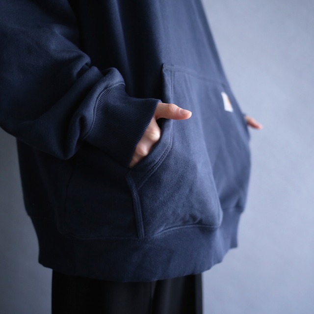 "Carhartt" over size half-zip black sweat parka