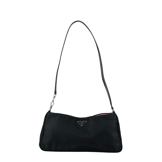 PRADA プラダ ショルダーバッグ ブラック トライアングルロゴ ナイロン ワンショルダー vintage ヴィンテージ オールド 3nedhc
