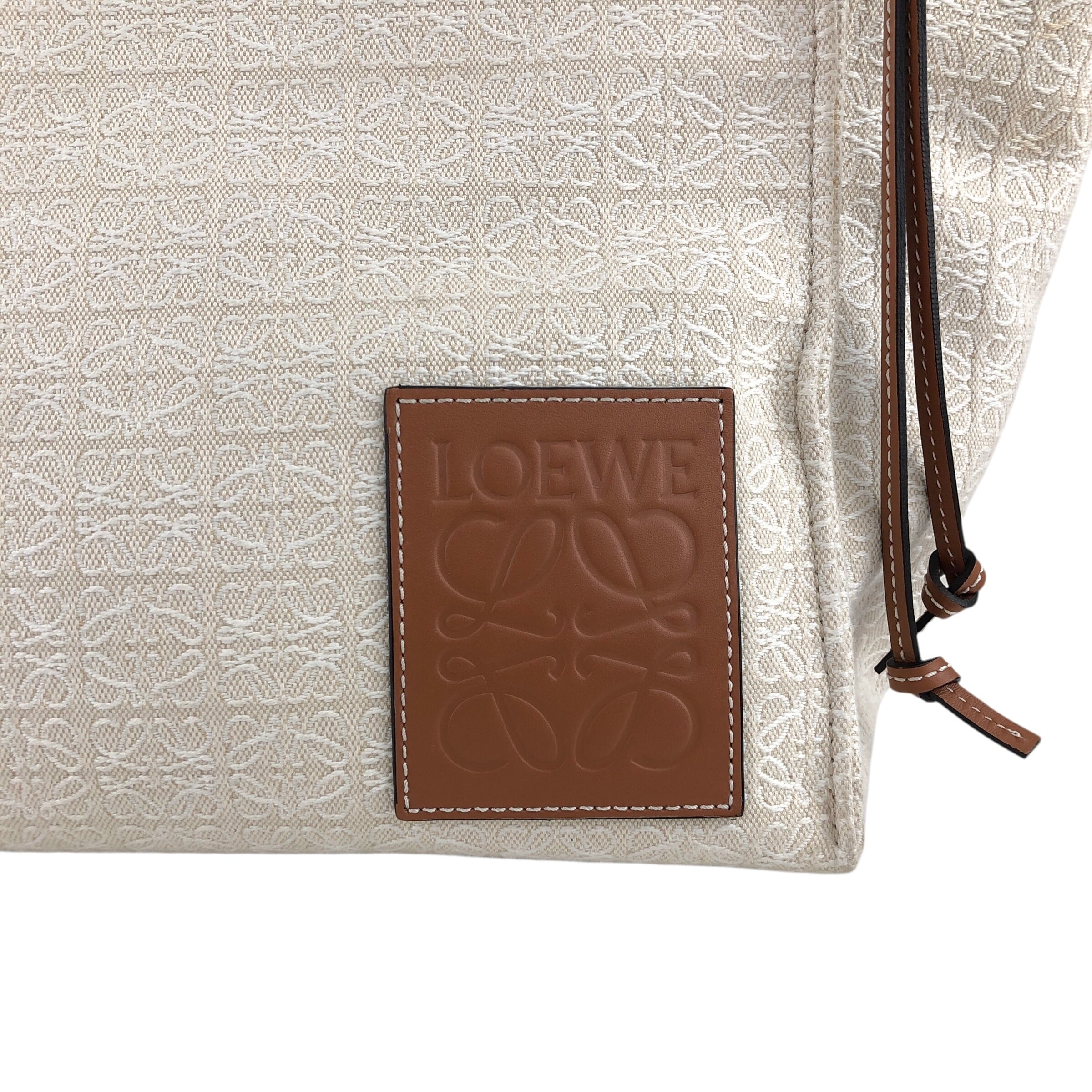 ロエベ　ビンテージ　トートバッグ　ヴィンテージ　LOEWE LOEWE ロエベ トートバッグ ベージュ ブラウン キャンバス CUSHION