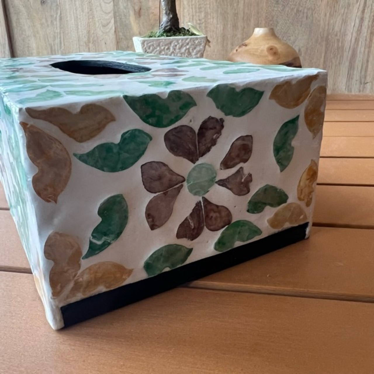 Shell Mosaic Tissue Box Cover B シェルモザイクティッシュボックス カバー ティッシュ シェル