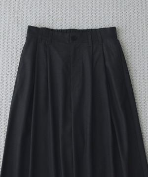 CLASSIC TR WOOL DEEP TUCK TROUSERS【セットアップ対応】 / gray