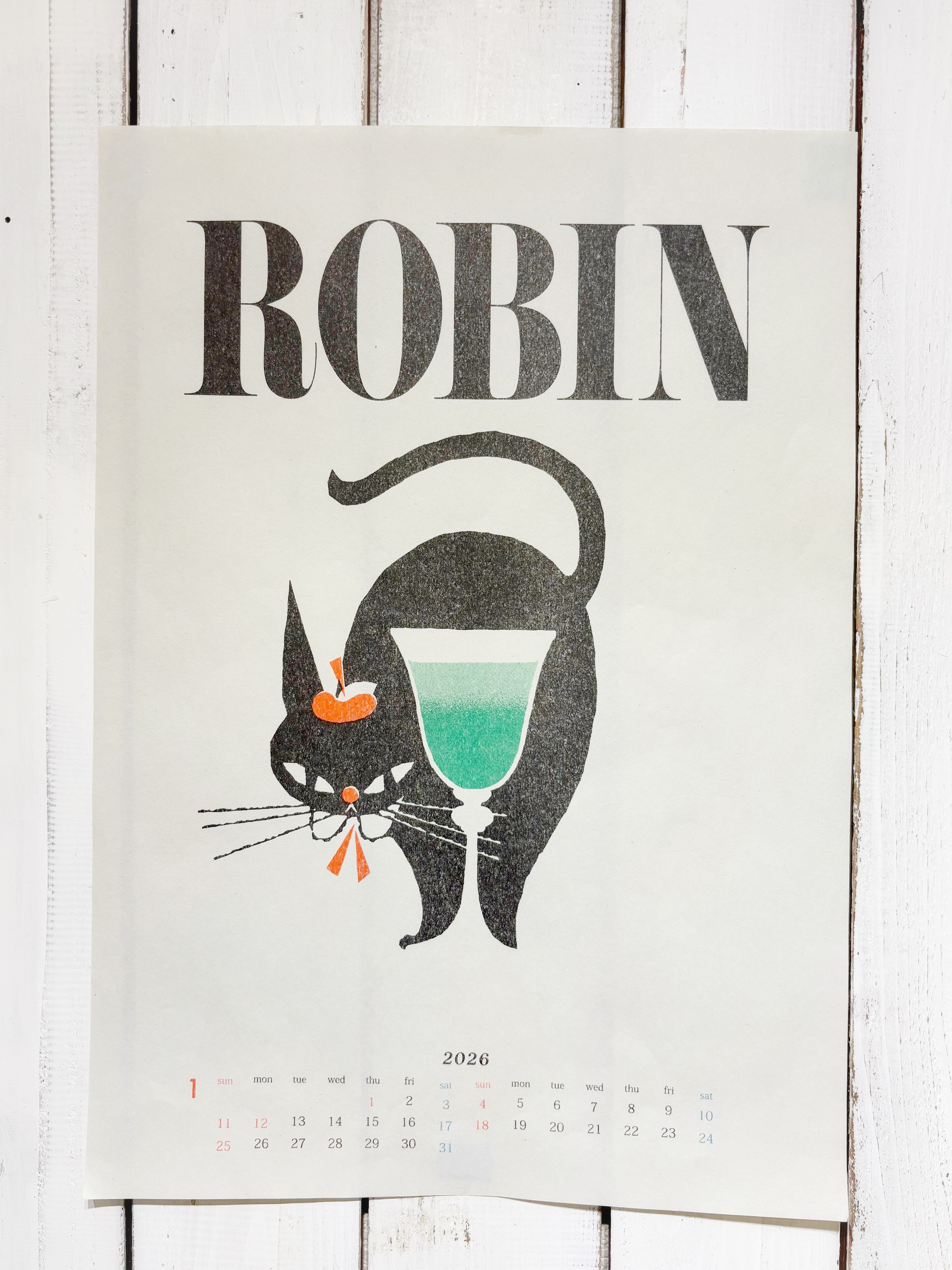 黒ねこ意匠】カレンダー2026 | sansato（三叉灯）