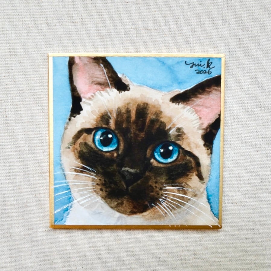 猫の絵 431 水彩画 原画 シャム猫 | Forest cat