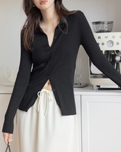 Slim stretch long sleeve Cardigan T20067