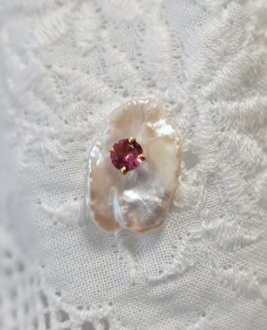 Birthstone pierced 8月"Spinel"