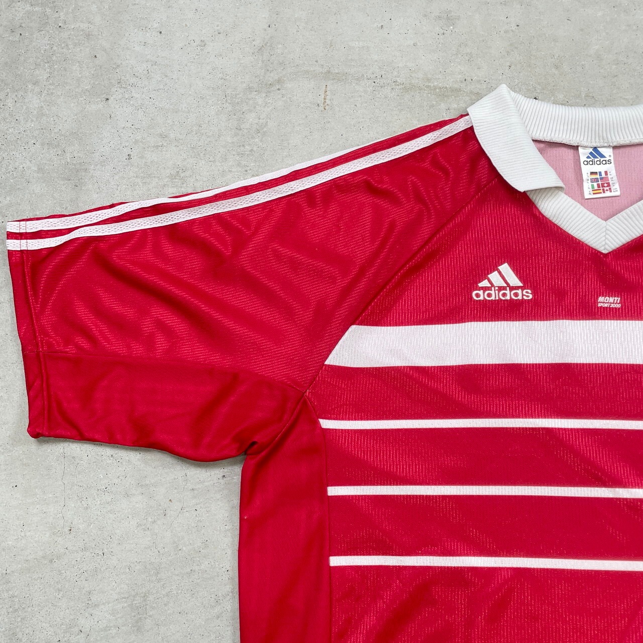 00年代 adidas アディダス ロゴ刺繍 サッカーシャツ ユニフォーム 