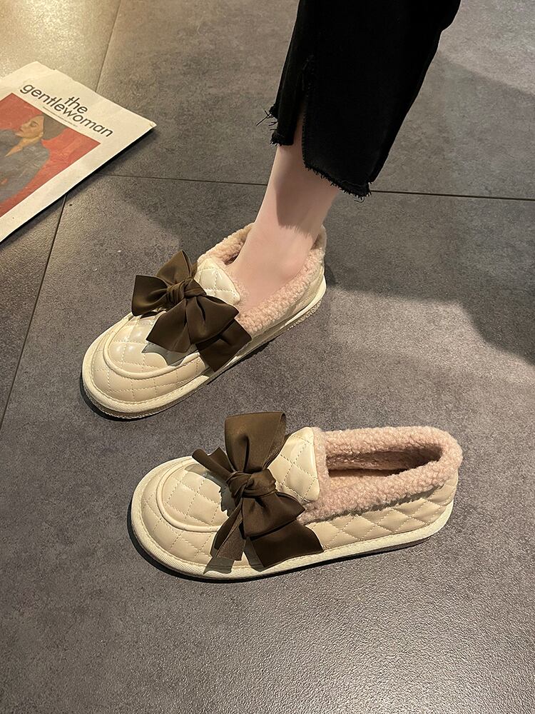 カジュアルウィンタースタイルベルベットリボンブーツ 靴 シューズ コットン 冬物 部族の婦人靴43086791949