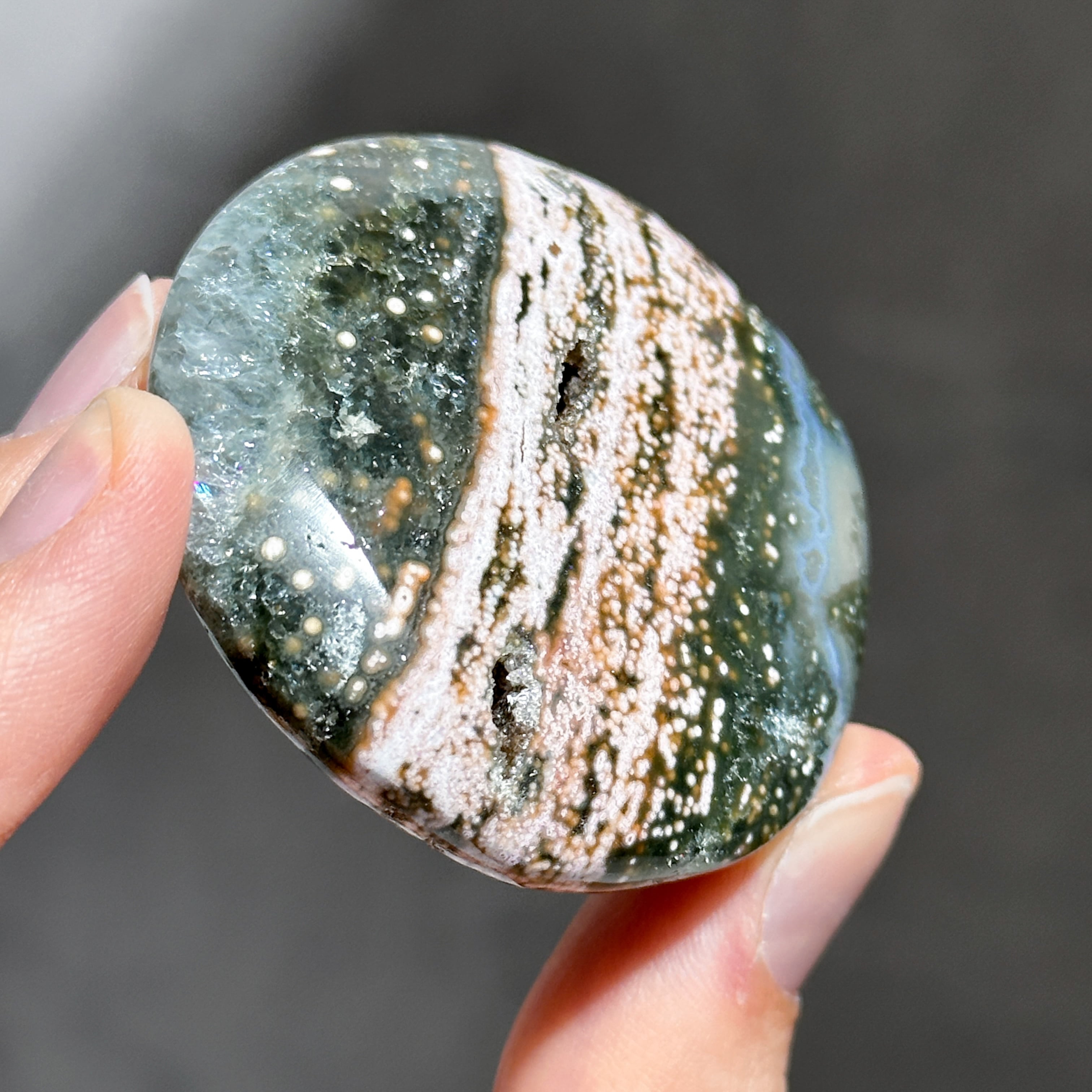オーシャンジャスパー パームストーン43◇ Ocean Jasper ◇天然石