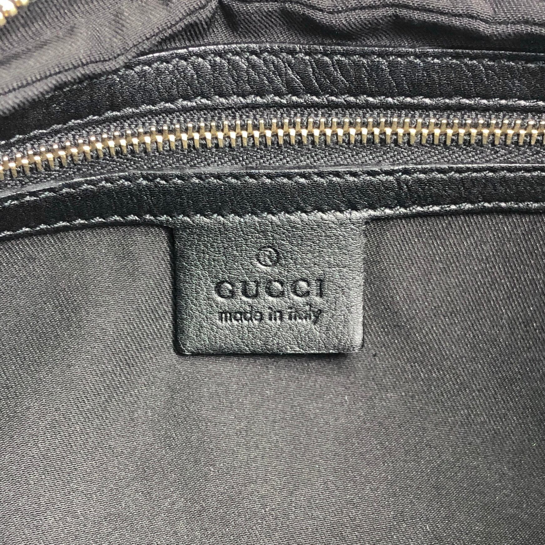 GUCCI グッチ ショルダーバッグ ブラック レザー ホーボーバッグ