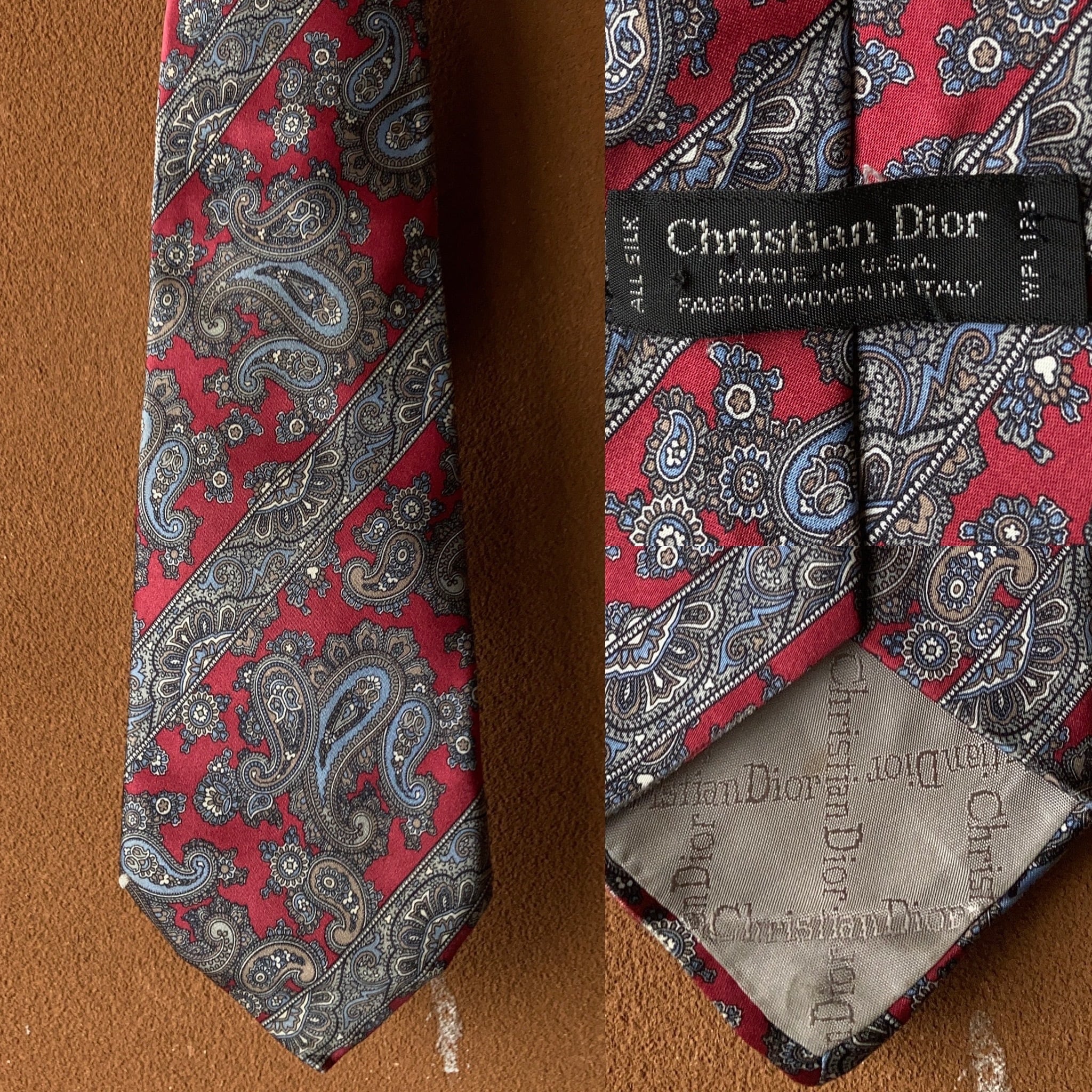 Christian Dior ペイズリー柄 ネクタイ USA製【A01】ネコポス対応