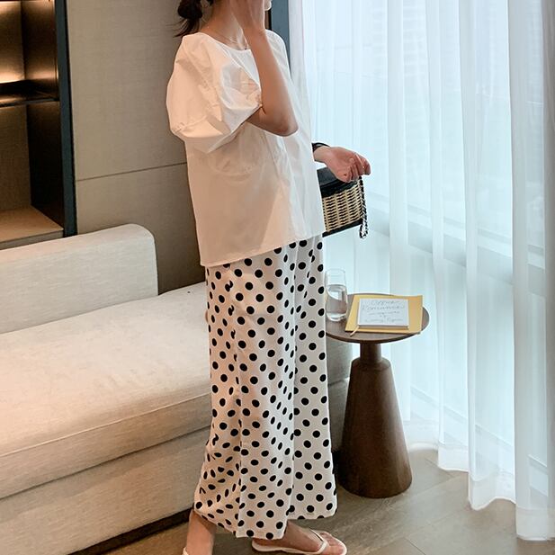 Dot wide pants