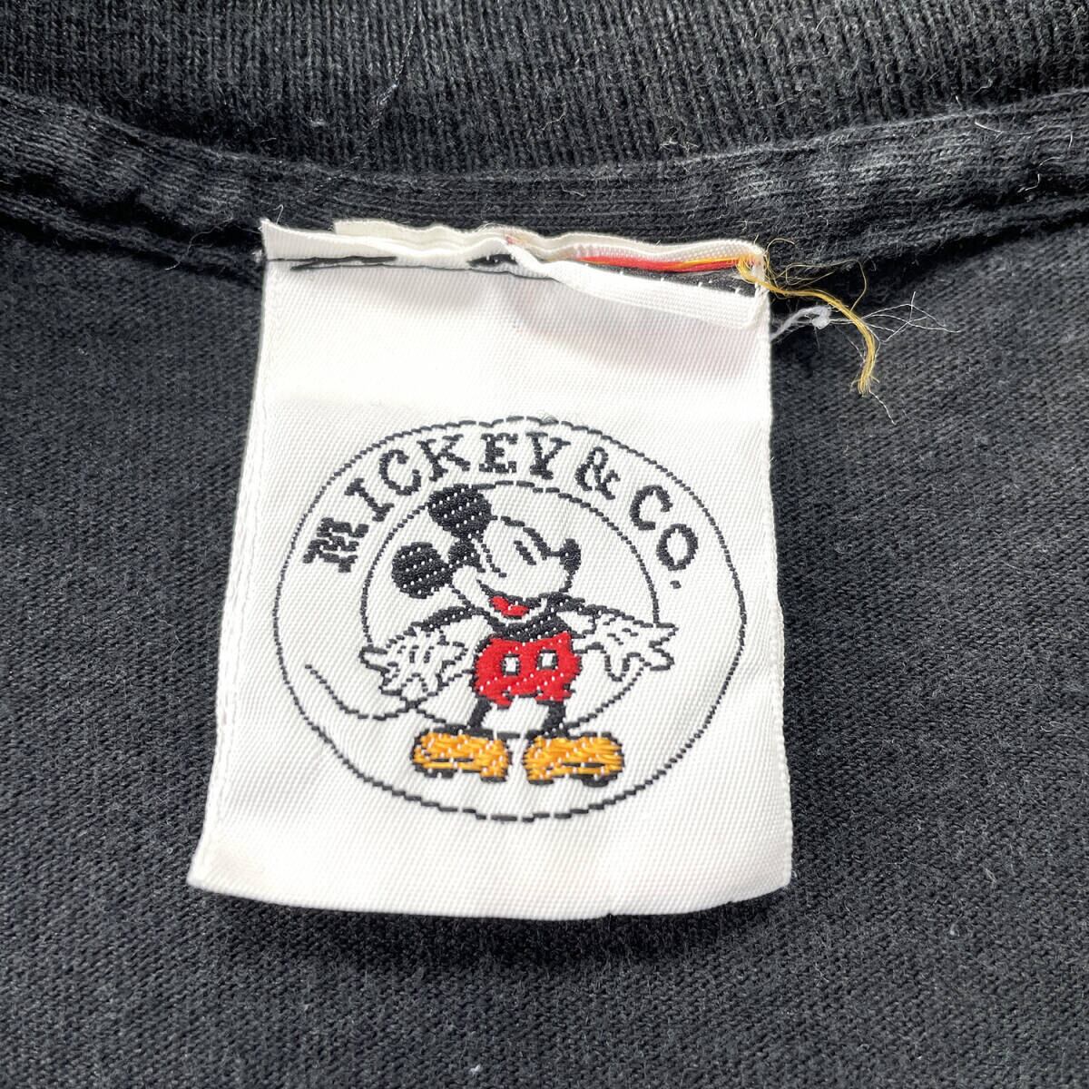 90s USA製 黒 L 逆さミッキー ディズニー ヴィンテージ スウェット