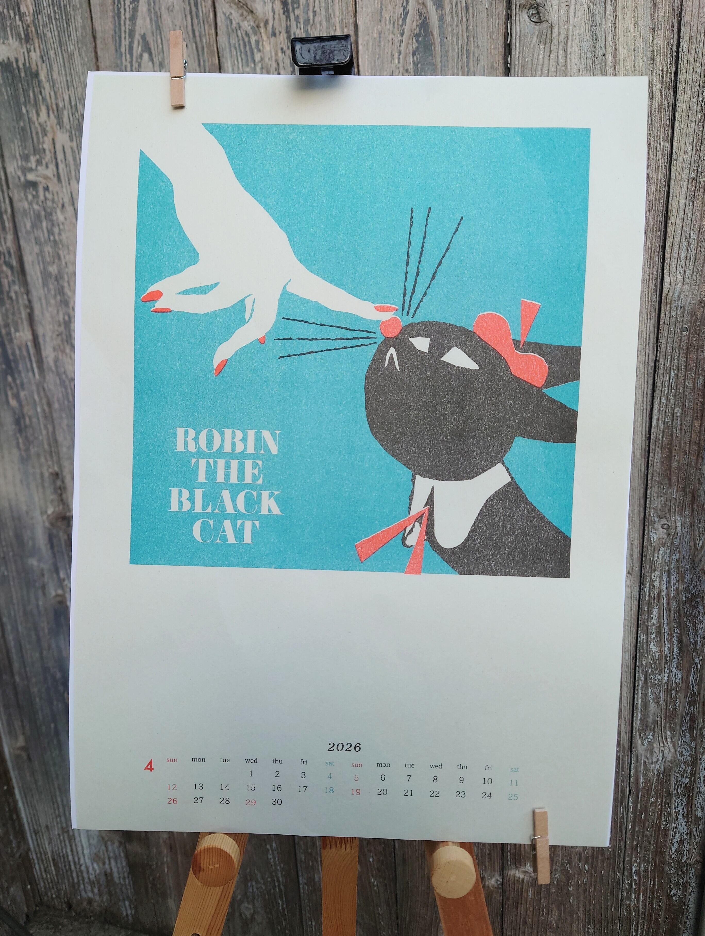 黒ねこ意匠 2026カレンダー【別の商品との同梱不可商品・説明文の確認